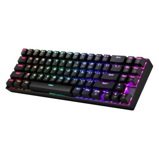 Redragon Deimos K599 Wireless Mechanical Gaming Keyboard, 60% Compact, 70 Key Tenkeyless RGB Backlit, With Blue Switches For Windows PC Gamers, English Layout, Black | K599-KRS